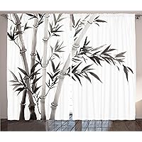 Ambesonne Asian Themed Curtains, Traditional Leaves Meaning Wisdom Growth Renewal Unleash Your Power Art, Living Room Bedroom Window Drapes 2 Panel Set, 108