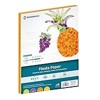 Printworks Fiesta Bright Colored Paper, 24 lb, 4 Assorted Colors, FSC Certified, Perfect for School and Craft Projects, 100 Sheets, 8.5 x 11 Inch (00578)