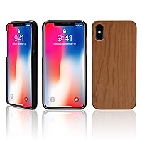 BoxWave Case Compatible with iPhone X (Case by BoxWave) - True Wood Minimus Case, Wood Cover w/Durable Hard Shell Edges for iPhone X, Apple iPhone X - Maple