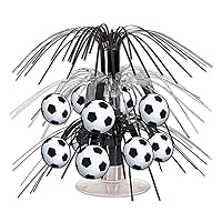 Beistle, 71/2-Inch, Black/Silver/White Soccer Ball Cascade Centerpiece-1 Pc, (54098)