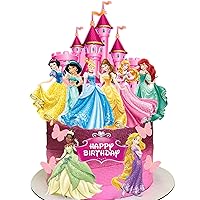 14Pcs Princess Cake Topper for Girls Birthday Party Decoration, Princess Birthday Party Supplies, Pink Princess Cake Decorations Castle Party Decorations