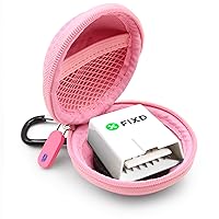 OBD Carry Case Compatible with FIXD OBD2 Bluetooth Car Diagnostic Tool for Auto Car Health Monitor Device, Pink - Case Only