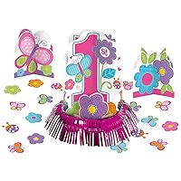 American Greetings Sweet Girl 1st Birthday Table Decorating Kit, Multi Sizes, Multicolor