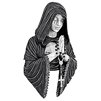 Design Toscano CL0082 Gothic Prayer Wall Sculpture, 12 Inch, Black and White Finish