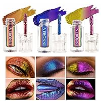 VERONNI Chameleon Eyeshadow,3Colors Liquid Metallic Eyeshadows Color Shifting, Holographic Glitter Multichrome Eye Shadow High Pigmented, Long Lasting and Smudge Proof (#02+04+06)