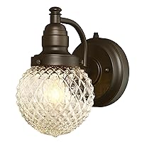Westinghouse 6313700 Eddystone One-Light Outdoor Wall Fixture with Dusk to Dawn Sensor, Oil Rubbed Bronze Finish with Clear Diamond Cut Glass