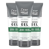 DOVE MEN + CARE Styling Gel for a Strong Hold Hair Taming Gel Hair Styling Product for Thicker and Healthier Looking Hair, 7 Fl oZ (Pack of 3)