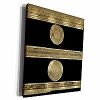 3dRose Image of Art Deco Black And Gold Metallic Pattern - Museum Grade Canvas Wrap (cw-362916-1)