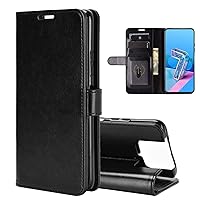 Asus Zenfone 7 ZS670KS Case, PU Leather with Credit Card Holder Case Slim Wallet Flip with Stand Cover Purse Protective Shell for Asus Zenfone 7 Pro ZS671KS Phone case (Black)