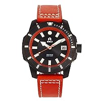 Shield Shaw Leather-Band Men's Diver Watch w/Date