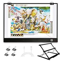 WELZK Diamond Painting Light Board A3, with Large Metal Stand, L:18.5 × W:13.6 inchs Large Diamond Painting Light Pad, Dimmable Diamond Art Light Board