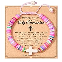 Cross Bracelet for Girls - First Communion, Baptism, Confirmation Gifts for Girl, Pearl Jewelry for Your Little Girls