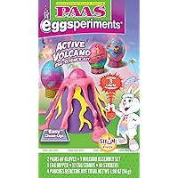 Eggsperiments: Active Volcano Egg Science Kit - Activate 8 Colorful Eruptions with Easy Clean-Up, Includes Assembly Set, Two Pairs of Gloves, Egg Dipper, Egg Stands, Stickers