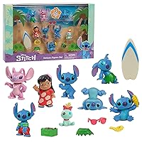 Disney’s Lilo & Stitch Deluxe Figure Set, 13-Piece Set, Officially Licensed Kids Toys for Ages 3 Up by Just Play