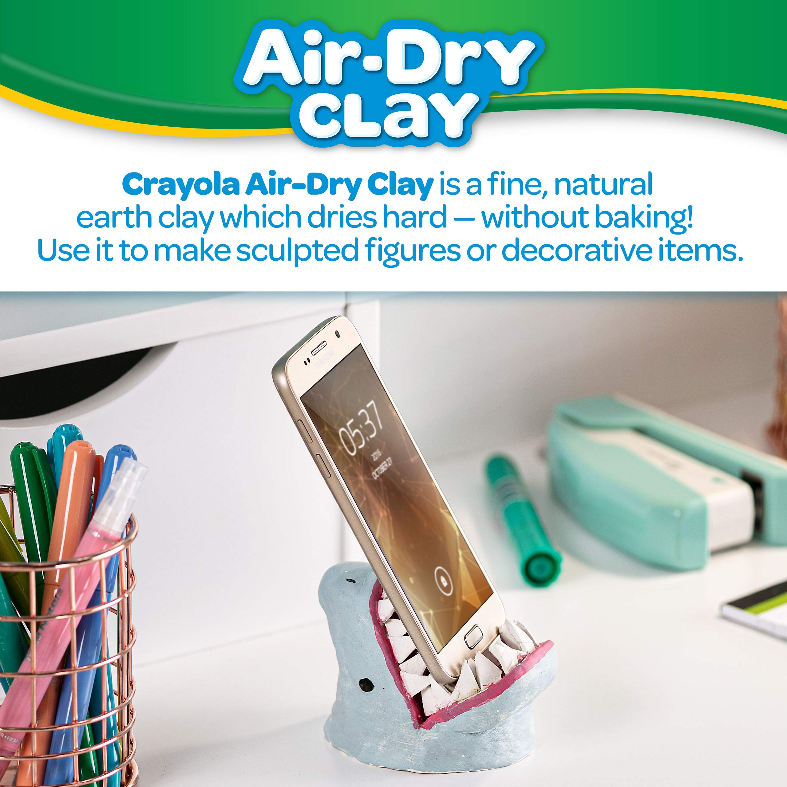 Crayola Air Dry Clay for Kids, Natural White Modeling Clay, 5 Lb Bucket [Amazon Exclusive]