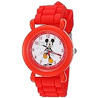 DISNEY Mickey Mouse Kids' Plastic Time Teacher Analog Quartz Silicone Strap Watch