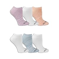 Fruit of the Loom Women's No Show Socks-6 Pair Pack, Purple, White, Pink, Blue, Shoe Size: 4-10