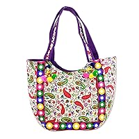 NOVICA Handmade Embroidered Tote Handbag with Paisley Motifs from India Handbags Multicolor Floral Bollywood 'Paisley Dreams'