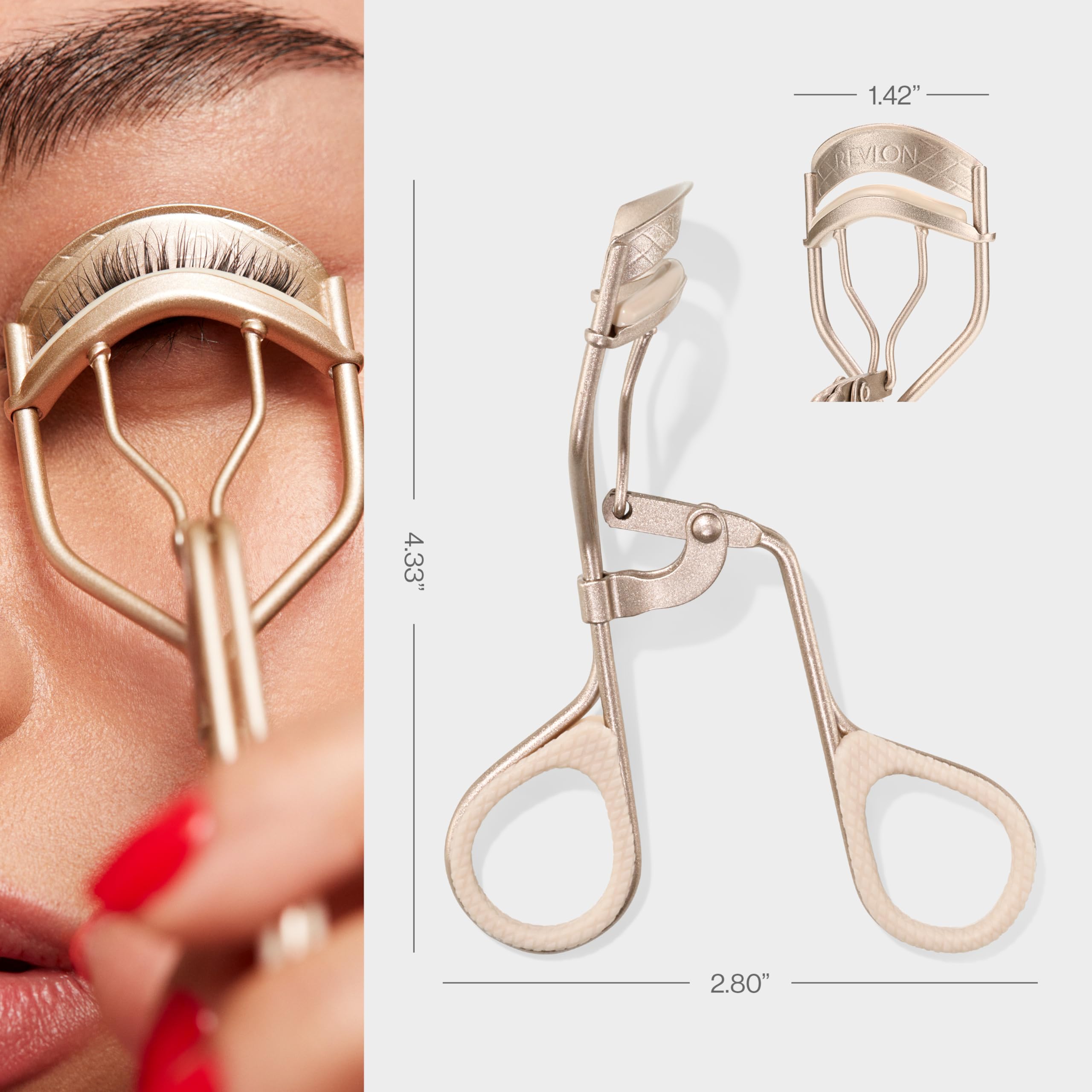 Revlon Designer Series Lash Curler, Eyelash Lift for an Eye Opening Look, with Finger Grips for a Non Slip Grip, Easy to Use, 1 Count