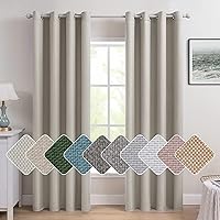 MIULEE 2 Panels Cream Linen Curtains 96 Inches Long Eggshell Ivory Blackout Curtain Panels for Bedroom/Living Room Curtain Drapes Thermal Insulating Texture Grommet Top -Birch