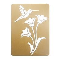 DARICE 1195-70 Brass Embossing Stencil, 3-1/4 Inch by 2-1/4 Inch ,Bird and Flower