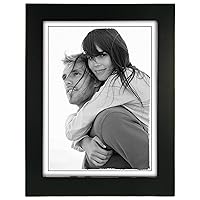 Malden 6x8 Picture Frame - Wide Real Wood Molding, Real Glass - Black