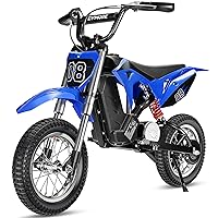 36V 300W Electric Dirt Bike - Fast Speed Electric Motorcycle Up to 16 MPH & 10 Miles Long-Range, 3-Speed Modes, Twist Grip Throttle, Dual Suspension & Brakes for Kids Ages 5-8
