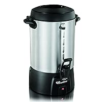 Proctor Silex Commercial 45060R Coffee Urn 60 Cup Aluminum, One Hand Dispensing, Coffee Level Indicator, 16.93