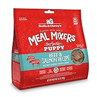 Freeze Dried Raw Meal Mixers – Crafted for Puppies – Grain Free, Protein Rich Perfectly Puppy Beef & Salmon Recipe – 3.5 oz Bag