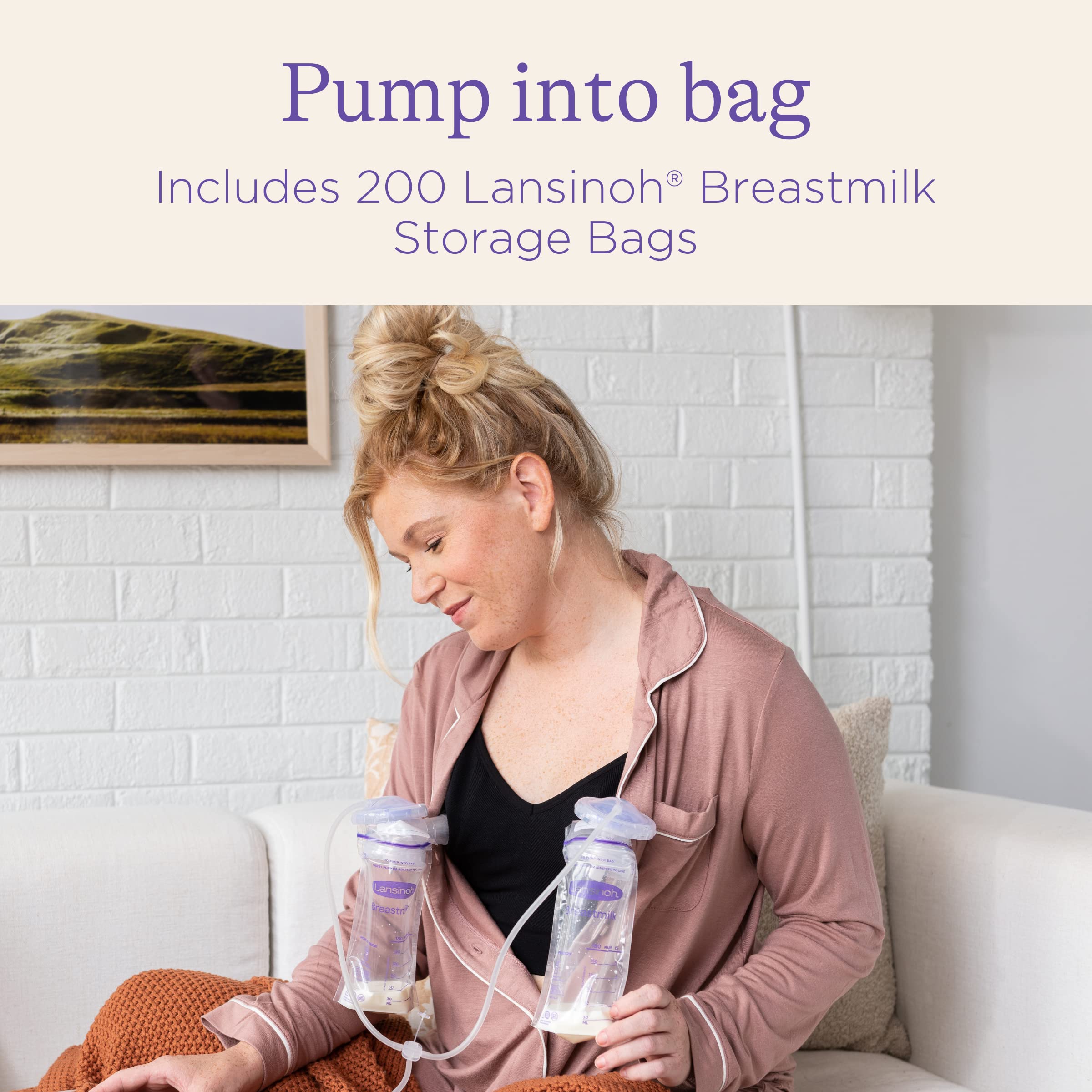 Lansinoh Signature Pro Double Electric Breast Pump with 200 Lansinoh Breastmilk Storage Bags