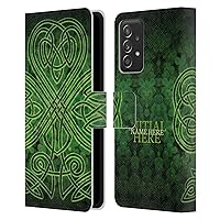 Head Case Designs Officially Licensed Custom Customised Personalised Brigid Ashwood Irish Shamrock Name and Initial Leather Book Wallet Case Cover Compatible with Samsung Galaxy A53 5G (2022)