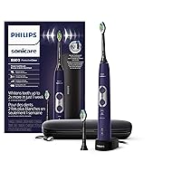 PHILIPS Sonicare Protective Clean 6500 Rechargeable Electric Toothbrush with Charging Travel Case and Extra Brush Head, Deep Purple, 2 Count