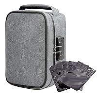 Large Waterproof Storage Boxs with Combination Lock,Portable Travel Storage Case,Ziplock Bags Organizer for Home Include 5 Resealable Ziplock Bag.