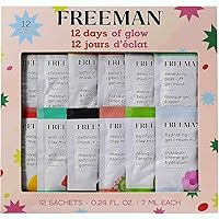 FREEMAN Face Mask Gift Set, Valentine's Day Gift, Limited Edition 12 Days of Glow Facial Mask Kit, Beauty Skincare Facial Treatment Face Masks, Trial Size 12 Piece Set for Wife, Girlfriend, Daughter