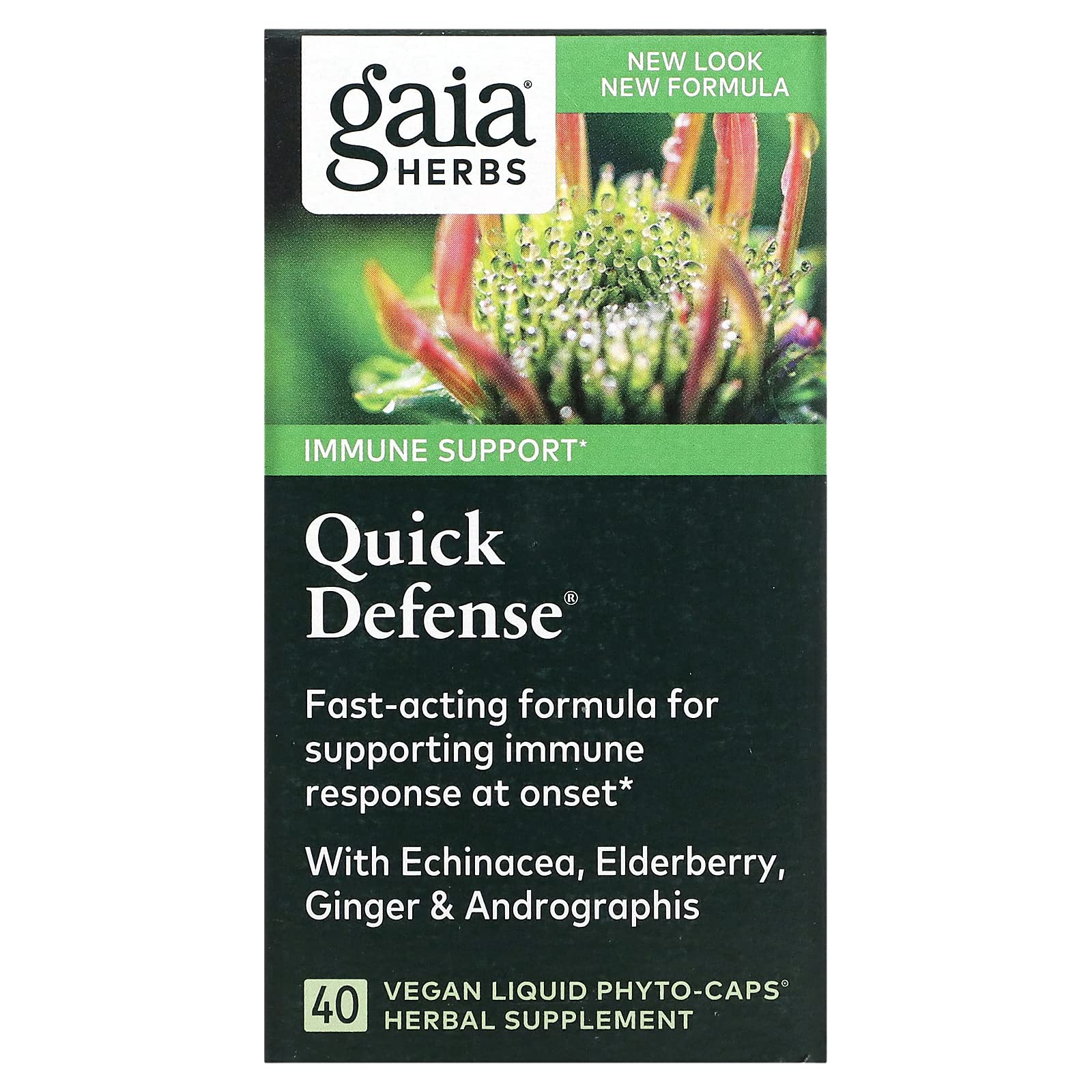 Gaia Herbs Pro Immune Activator - Immune Support Supplement with Elderberry & Ginger - Herbal Supplement & Andrographis Capsules to Aid Immune System & Natural Health Response - 40 Liquid Phyto-Caps