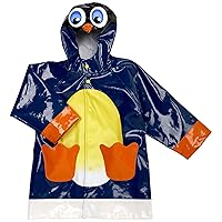 Western Chief Toddler/Little Kid Penguin Rain Jacket,Navy,5-6 Little Kid