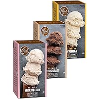 Premium Ice Cream Mix, Neapolitan Combo, ice cream starter for use with home ice cream maker, no artificial flavors, ready in under 30 mins, makes 6 qts (3 15oz boxes)