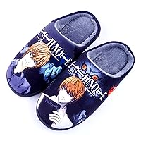 Anime Death Note Slippers Women's Fuzzy House Slippers Men's Winter Anti-slip Indoor and Outdoor Slip on Shoes