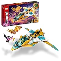 NINJAGO Zane's Golden Dragon Jet, 71770 Toy Plane Set, Birthday Gift Idea for Kids, Boys and Girls 7 Plus Years Old with Cole & Zane Minifigures