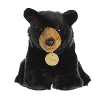 Aurora® Realistic Miyoni® Black Bear Stuffed Animal - Lifelike Detail - Cherished Companionship - Black 9 Inches