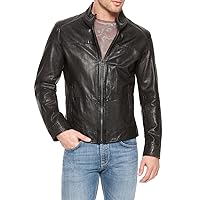 Men's Leather Jacket Stylish Genuine Lambskin Motorcycle Bomber Biker MJ89