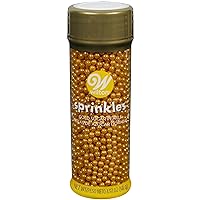 Wilton Sugar Pearls White 5 Oz and Gold 141g Sprinkles Baking Toppings