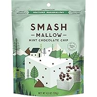 Mint Chocolate Chip by SMASHMALLOW | Snackable Marshmallows | Non-GMO | Organic Cane Sugar | 100 calories | (4.5 ounce)