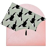 Ocean Killer Whales Greeting Cards Blank Note Cards with Envelope Anniversary Card Thanks Card 4 X 6 Inches