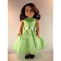 Lime Green Dress with Sequins - Designed for 18 Inch Doll, American Girl Doll. Shoes Sold Separately.
