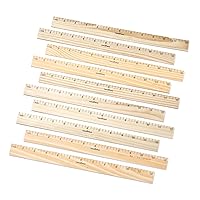 hand2mind 12 inch Wood Rulers with 1/4 Divisions, Pack of 10