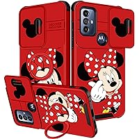 oqpa for Motorola Moto G Pure/G Power 2022/G Play 2023 Phone Case with Camera Cover&Ring Holder Cute Cartoon Kawaii Funny Moto G Pure/G Power 2022/G Play 2023 Case for Women Girly, Heart Minn