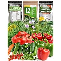 Survival Vegetable and Culinary Medicinal Herb Seeds Pack for Planting Indoors and Outdoors - 100% Heirloom, USA Grown, Non GMO - Total 11200+ Seeds - Good for Hydroponic Garden