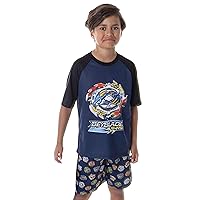 INTIMO Beyblade Burst Boys' Spinner Tops 2 Piece Shorts And T-Shirt Sleepwear Kids Pajama Set
