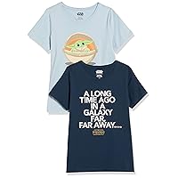 Amazon Essentials Disney | Marvel | Star Wars | Princess Women's Short-Sleeve Crew-Neck T-Shirts, Pack of 2